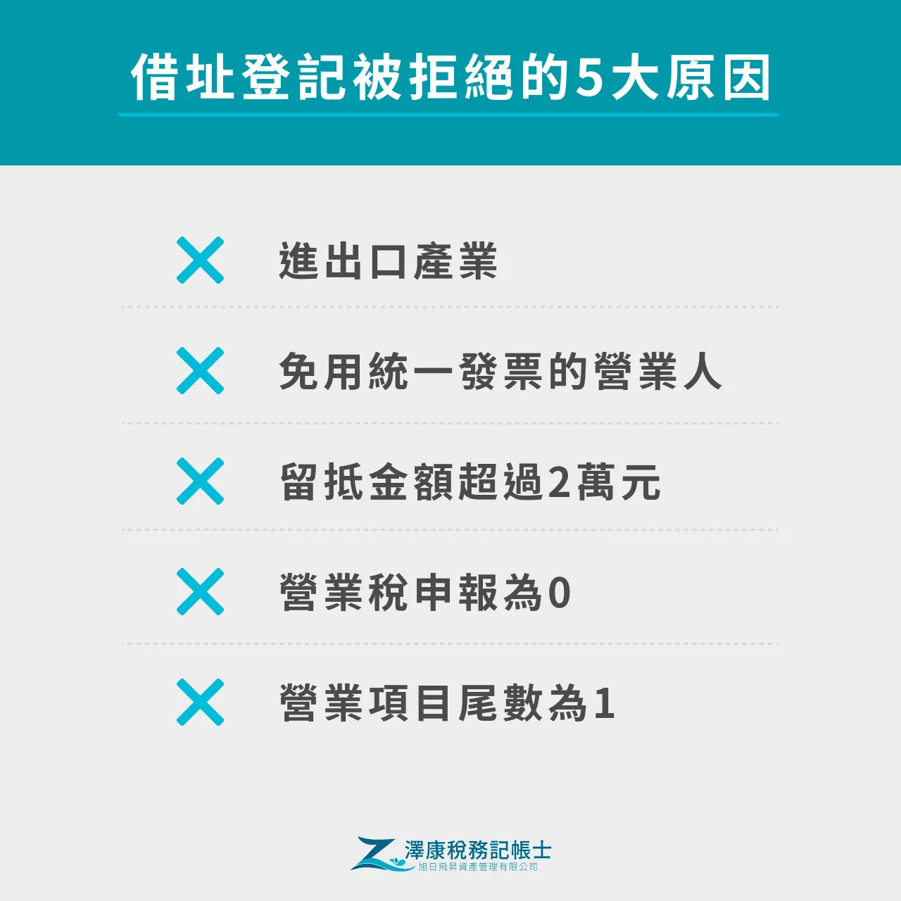借址登記被拒絕的5大原因